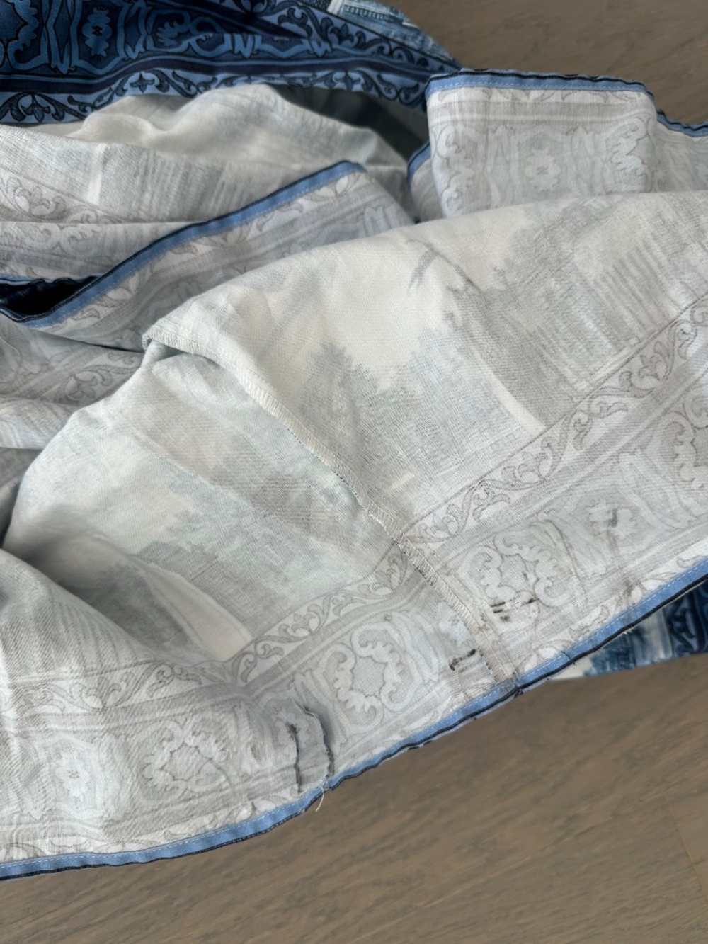 Alice + Olivia Rosalee Chateau Toile De Jouy Blue White Maxi Dress Tie Corset 2 - Picture 10 of 13